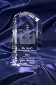 Queen's Unsung Heroes Award Trophy